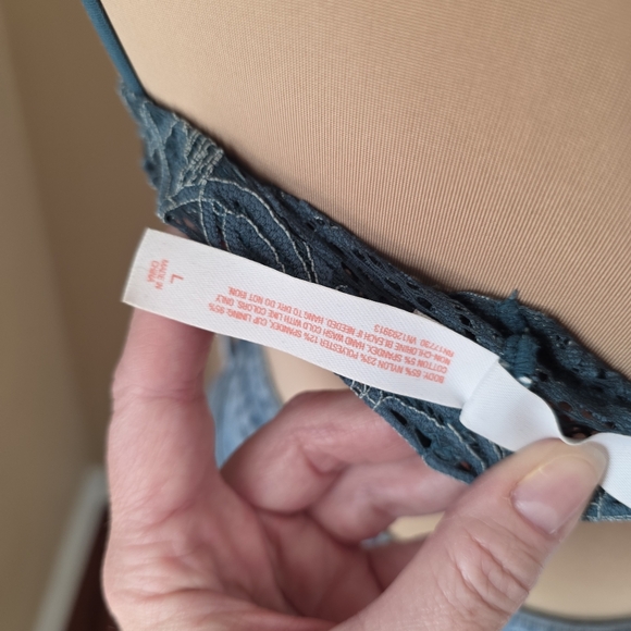 Colsie Dusty Teal Green Lace Bralette Size Large EUC - Picture 6 of 7